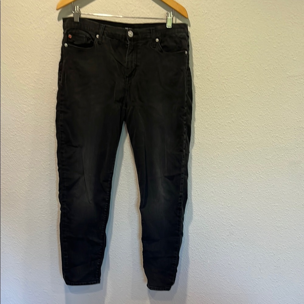 Hudson Black Jeans size 32. Skinny with washout detail.
